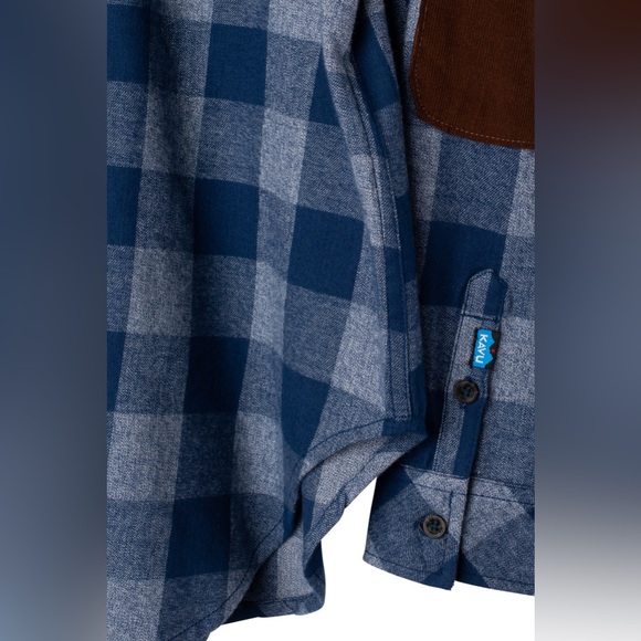 KAVU Blueberry Pie Blue Billie Jean Long Sleeve Flannel Button Down Top Size XS - Picture 3 of 12
